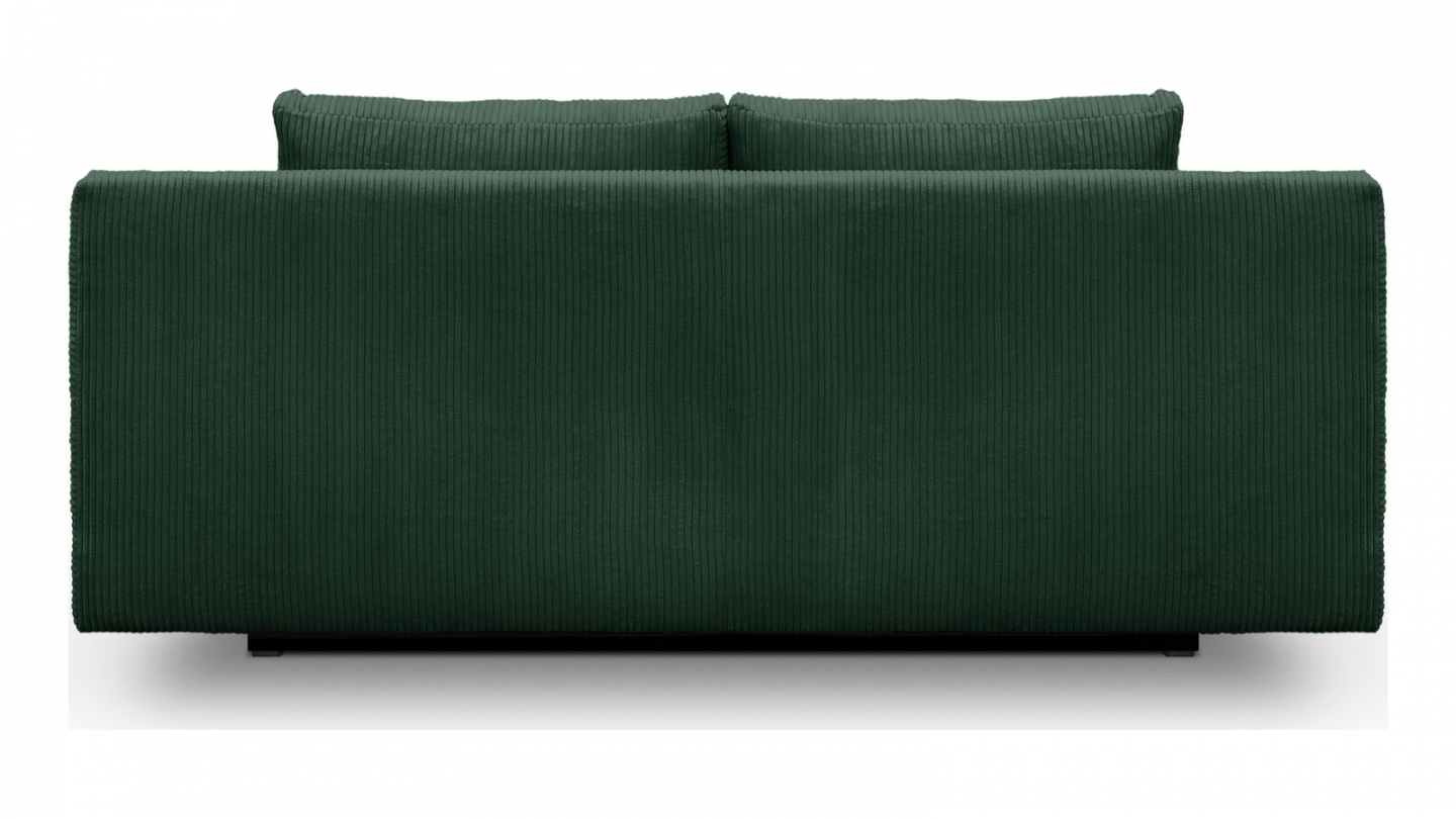 EN ARRET - Canapé convertible 3 places avec coffre de rangement en velours côtelé vert - Laria EN ARRET - Canapé convertible 3 places avec coffre de rangement en velours côtelé vert - Laria