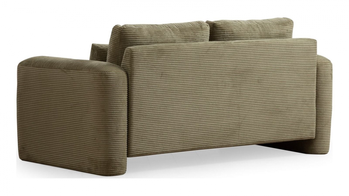 Canapé droit 2 places en velours côtelé vert kaki - Amaya Canapé droit 2 places en velours côtelé vert kaki - Amaya