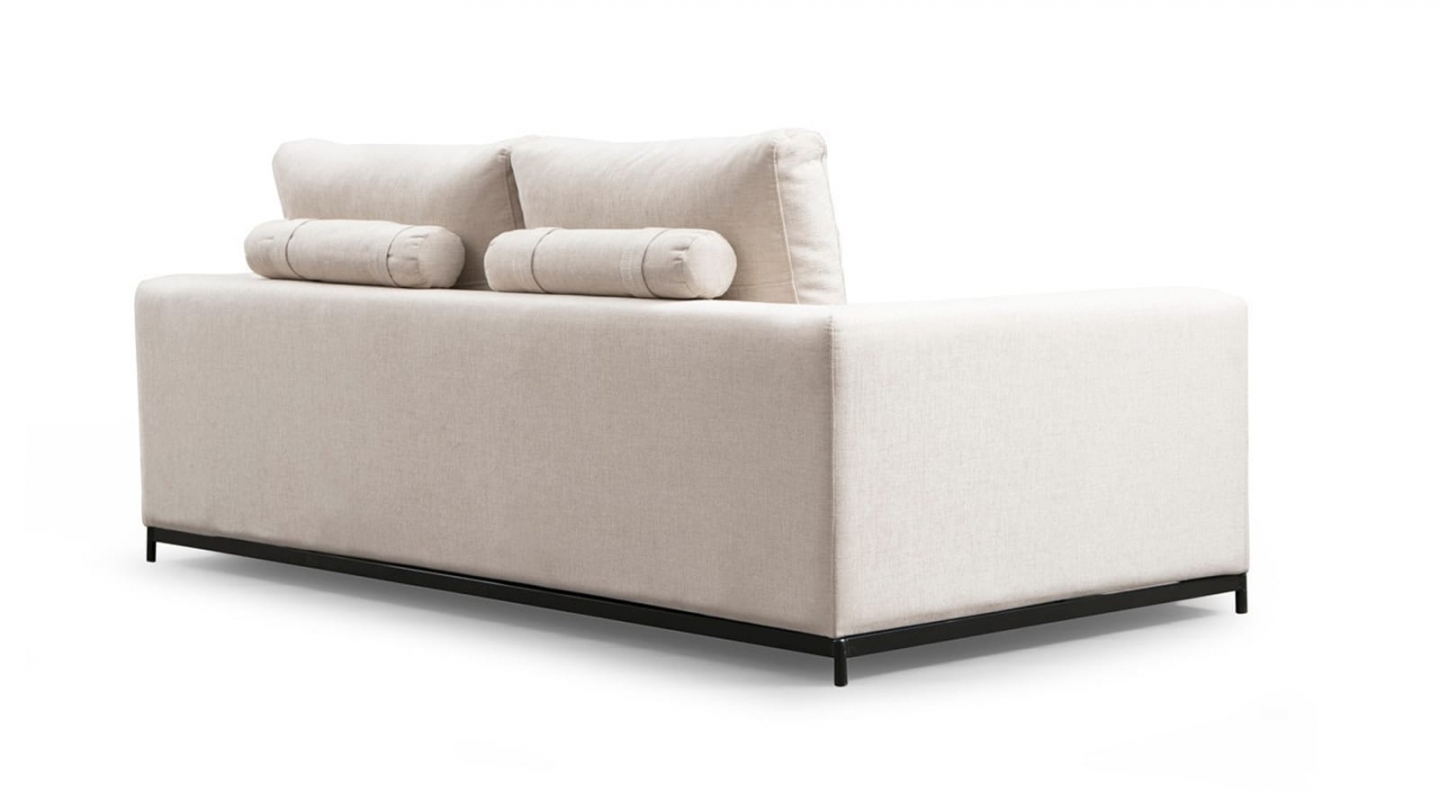 Canapé droit 2 places en tissu beige - Nello Canapé droit 2 places en tissu beige - Nello