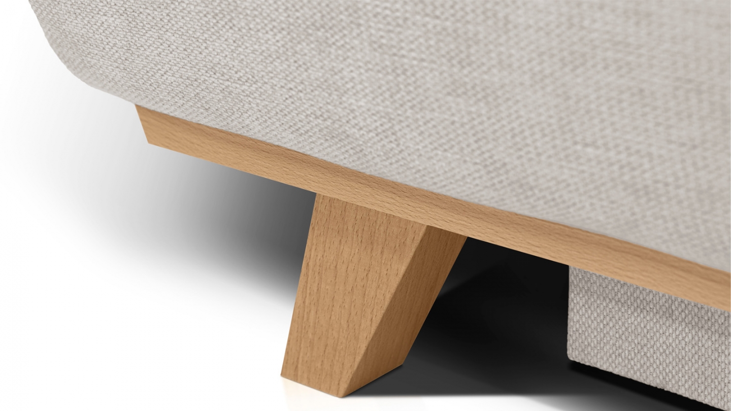 Canapé convertible 3 places avec coffre de rangement en tissu chenille taupe - Laria Canapé convertible 3 places avec coffre de rangement en tissu chenille taupe - Laria