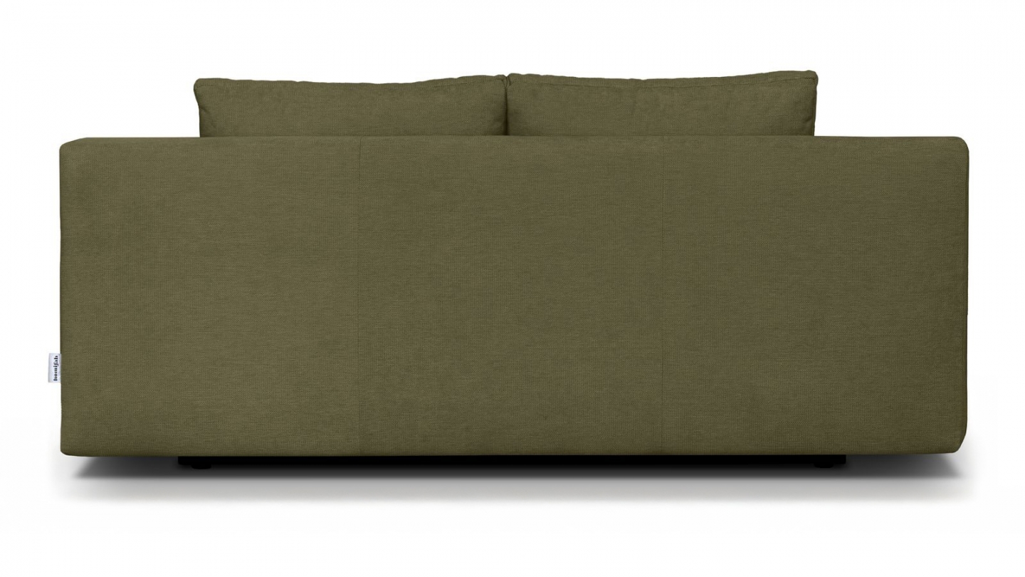 Canapé convertible 3 places avec coffre de rangement en tissu chenille vert kaki - Laria Canapé convertible 3 places avec coffre de rangement en tissu chenille vert kaki - Laria