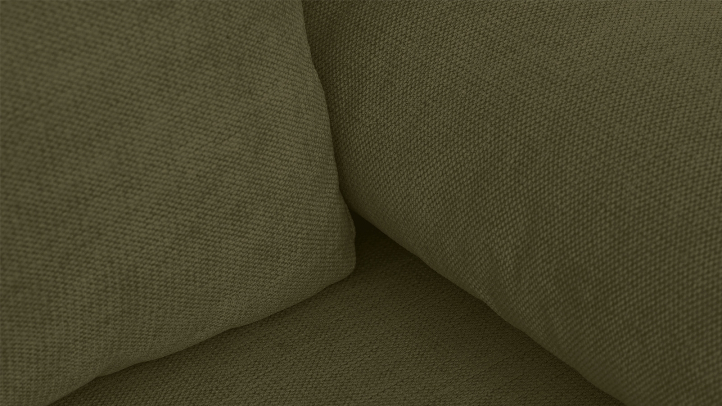 Canapé convertible 3 places avec coffre de rangement en tissu chenille vert kaki - Laria Canapé convertible 3 places avec coffre de rangement en tissu chenille vert kaki - Laria