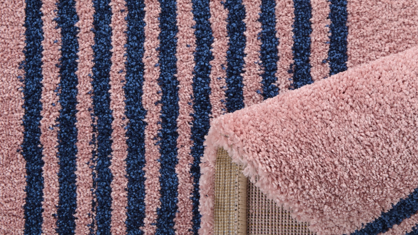 Tapis rétro damniere bleu 80x140 cm - Pop Vibes Tapis rétro damniere bleu 80x140 cm - Pop Vibes