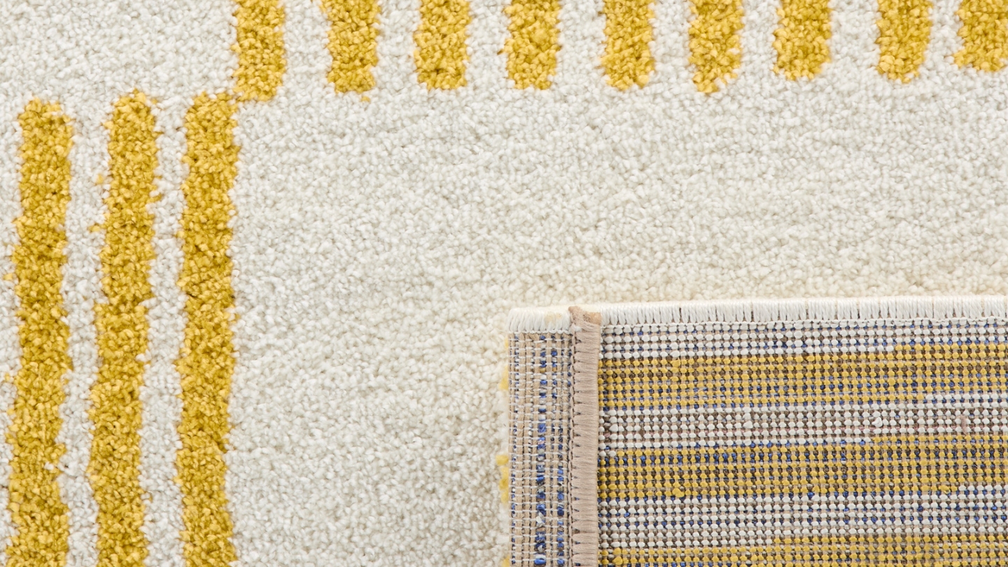 Tapis rétro damniere jaune 120x160 cm - Pop Vibes Tapis rétro damniere jaune 120x160 cm - Pop Vibes