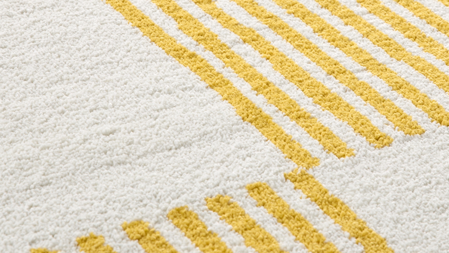 Tapis rétro damniere jaune 200x280 cm - Pop Vibes Tapis rétro damniere jaune 200x280 cm - Pop Vibes