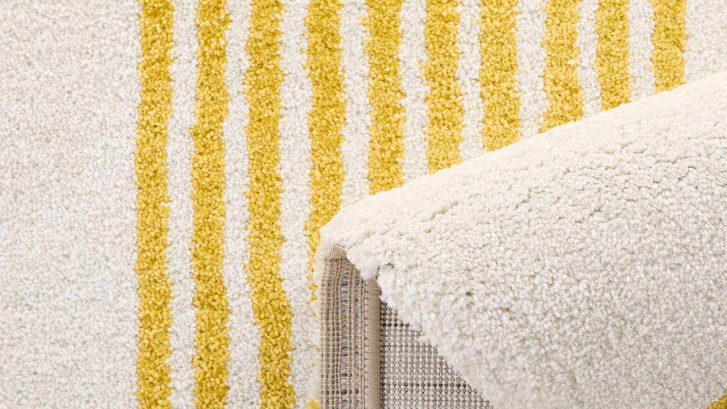 Tapis rétro damniere jaune 200x280 cm - Pop Vibes Tapis rétro damniere jaune 200x280 cm - Pop Vibes