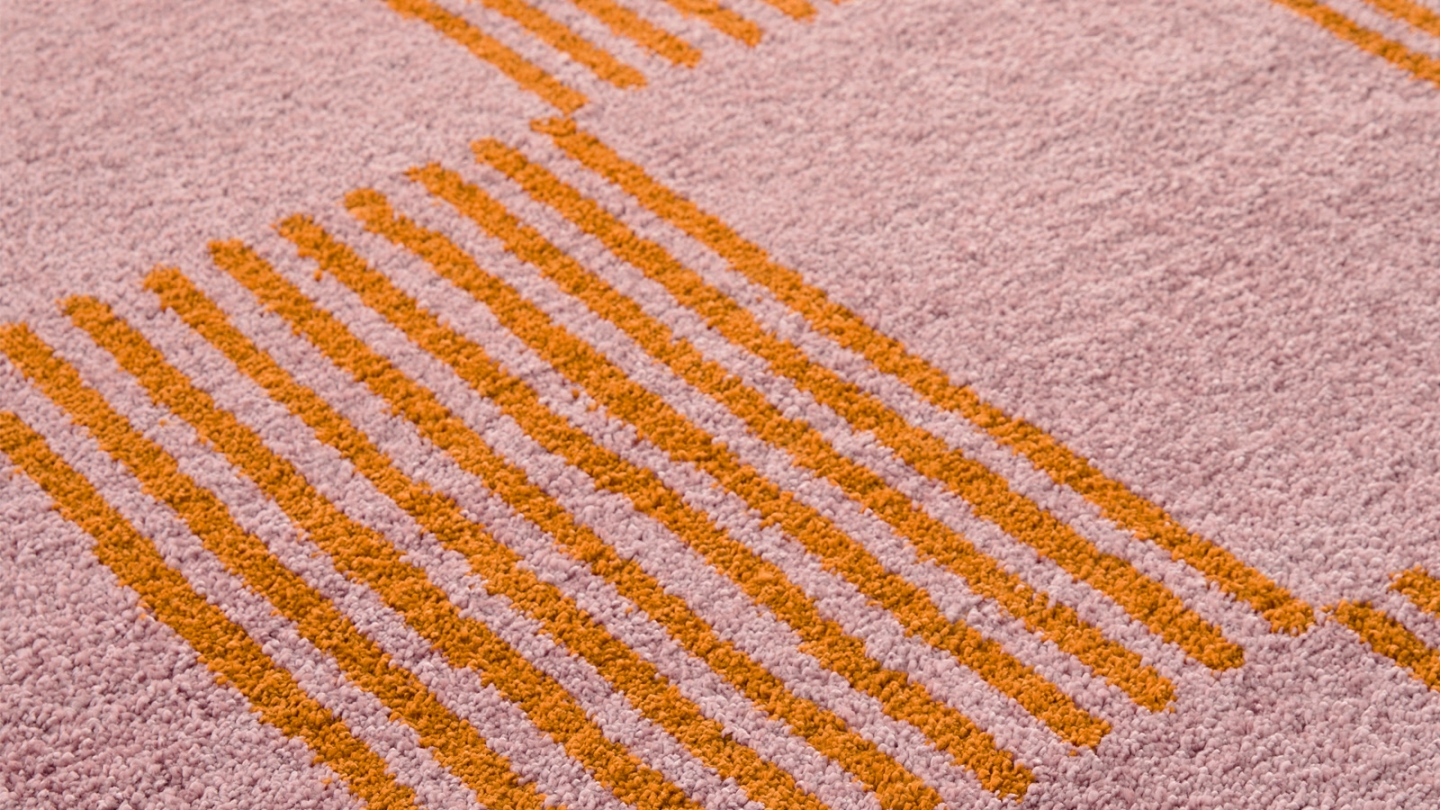 Tapis rétro damniere orange 80x140 cm - Pop Vibes Tapis rétro damniere orange 80x140 cm - Pop Vibes