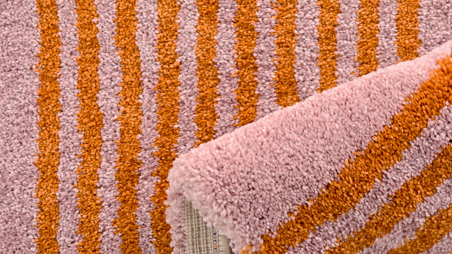 Tapis rétro damniere orange 80x140 cm - Pop Vibes Tapis rétro damniere orange 80x140 cm - Pop Vibes