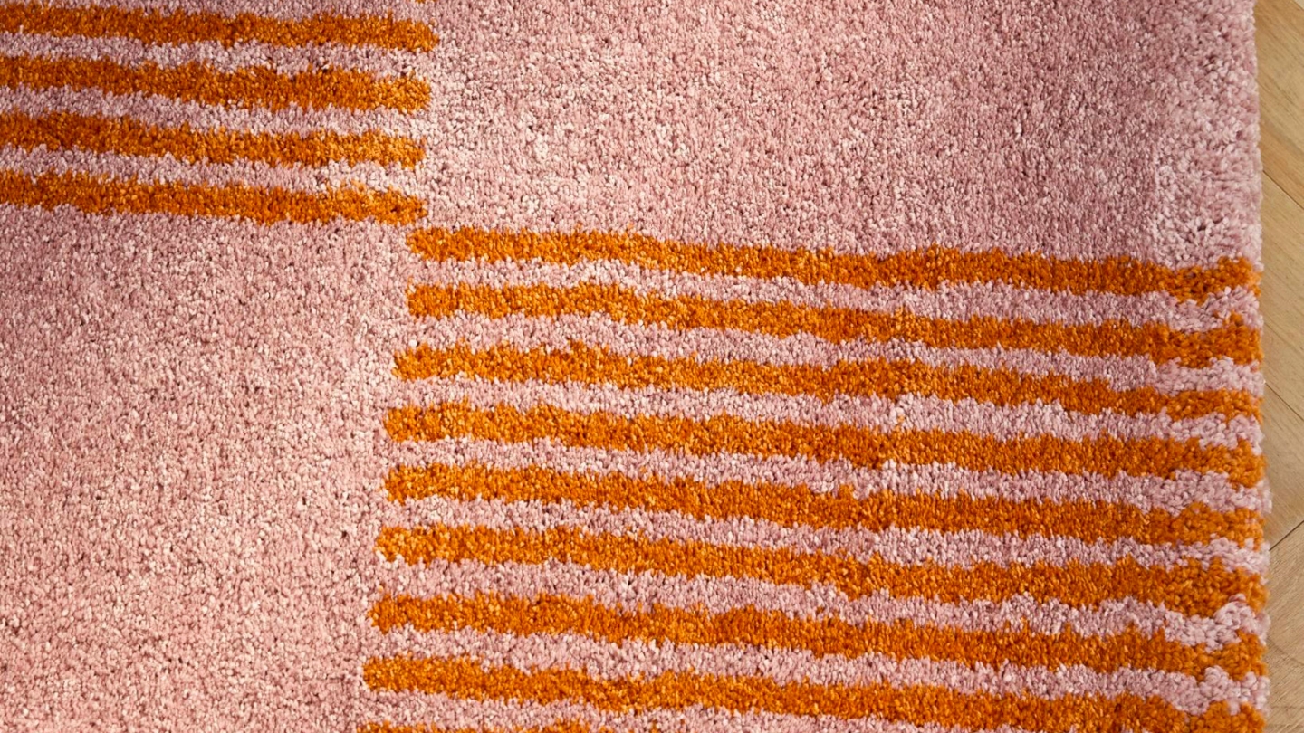 Tapis rétro damniere orange 80x140 cm - Pop Vibes Tapis rétro damniere orange 80x140 cm - Pop Vibes