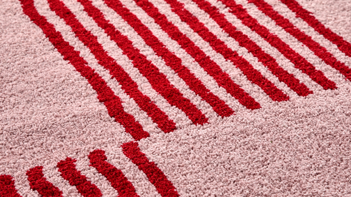 Tapis rétro damniere rouge 80x140 cm - Pop Vibes Tapis rétro damniere rouge 80x140 cm - Pop Vibes