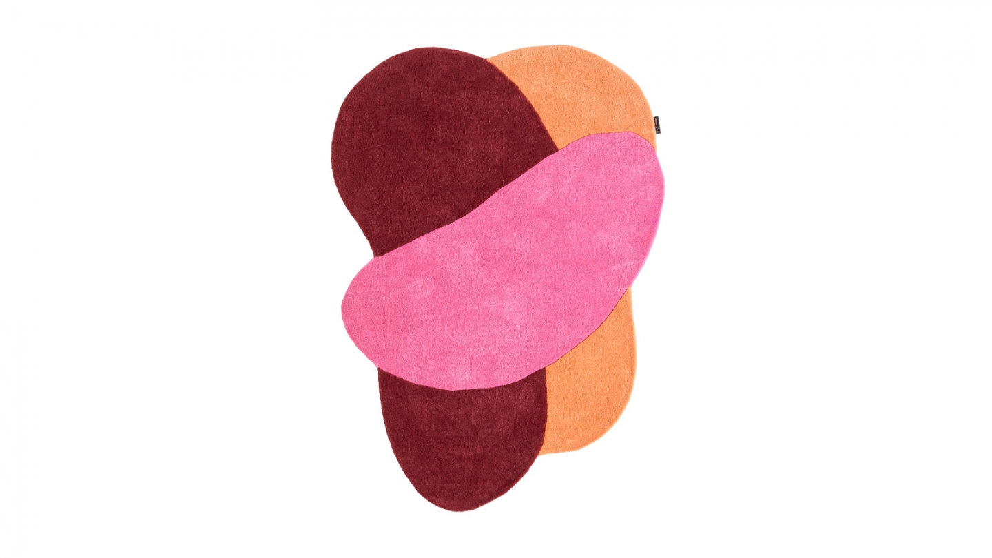 Tapis en laine motif géométrique rose 133x190 cm– tissé main - Sunset Pop Tapis en laine motif géométrique rose 133x190 cm– tissé main - Sunset Pop