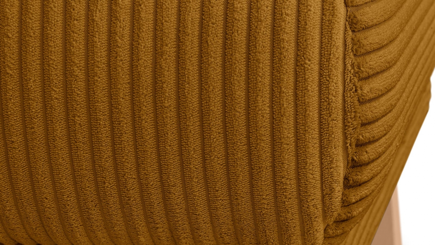 Pouf en velours côtelé jaune moutarde - Laria Pouf en velours côtelé jaune moutarde - Laria