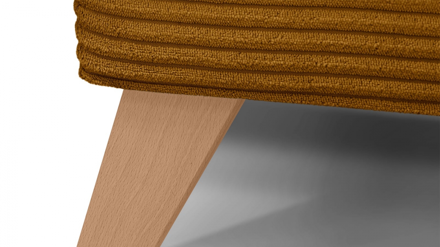 Pouf en velours côtelé jaune moutarde - Laria Pouf en velours côtelé jaune moutarde - Laria