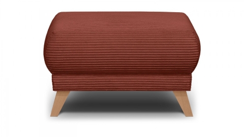 Pouf en velours côtelé rouille - Laria