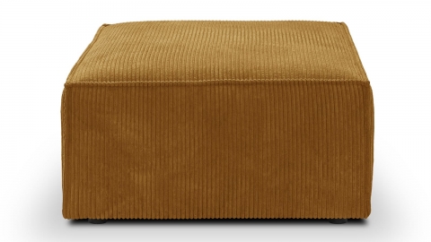 Pouf en velours côtelé jaune moutarde - Emma