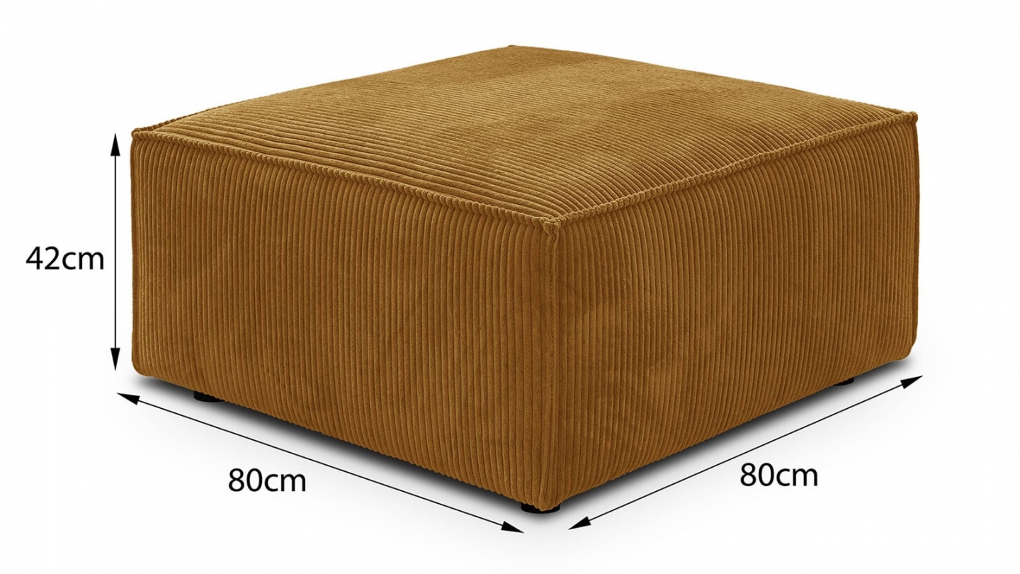 Pouf en velours côtelé jaune moutarde - Emma Pouf en velours côtelé jaune moutarde - Emma