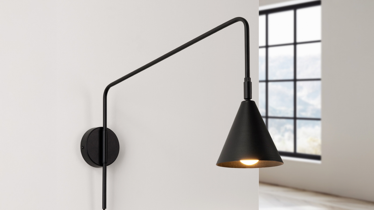 Applique murale à bras orientable noire - Nox Applique murale à bras orientable noire - Nox