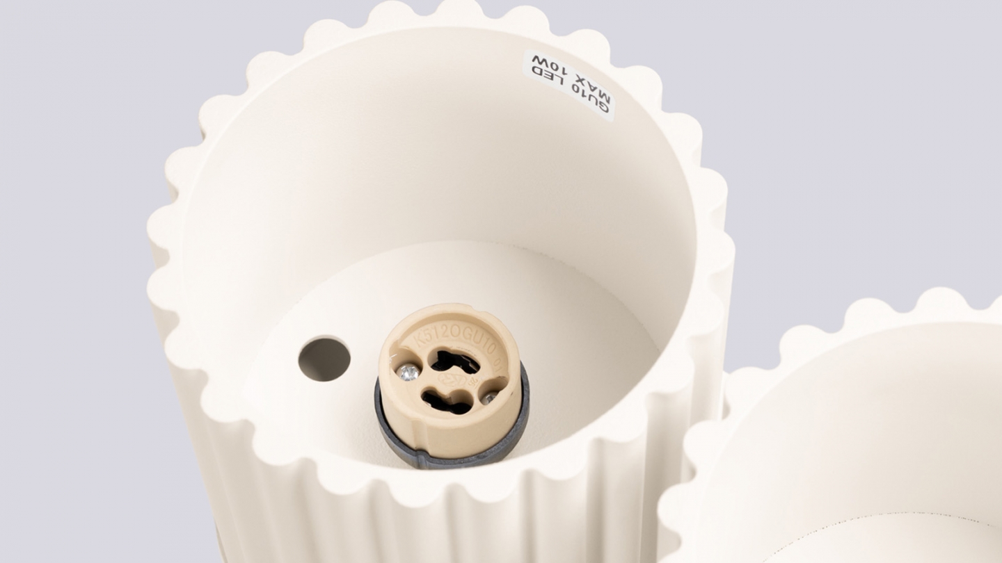 Plafonnier cannelé 2 lumières beige - Aura Plafonnier cannelé 2 lumières beige - Aura