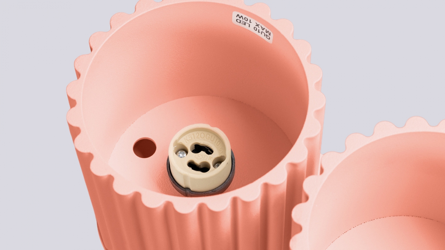 Plafonnier cannelé 2 lumières pêche - Aura Plafonnier cannelé 2 lumières pêche - Aura