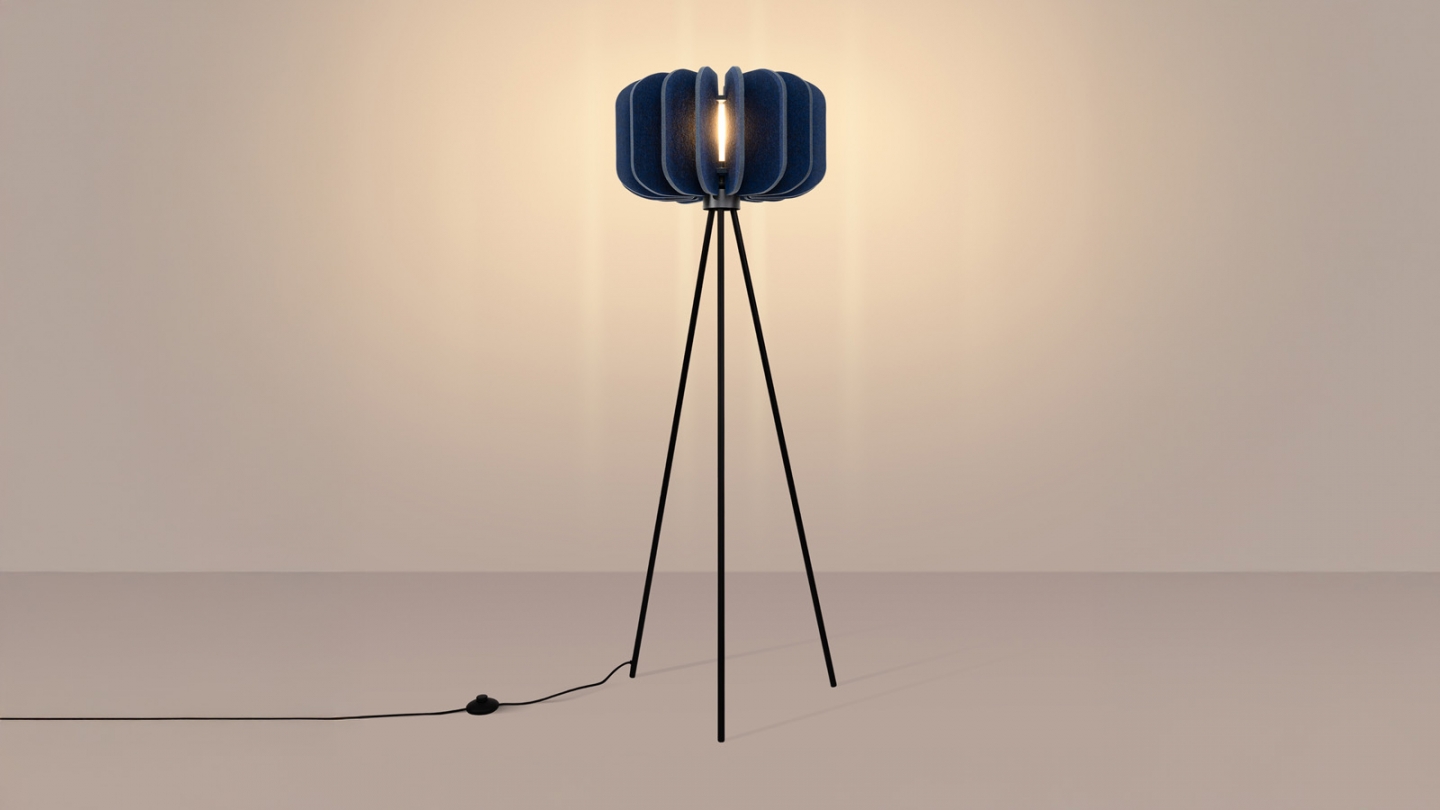 Lampadaire en feutre bleu marine 45 cm - Mula Lampadaire en feutre bleu marine 45 cm - Mula