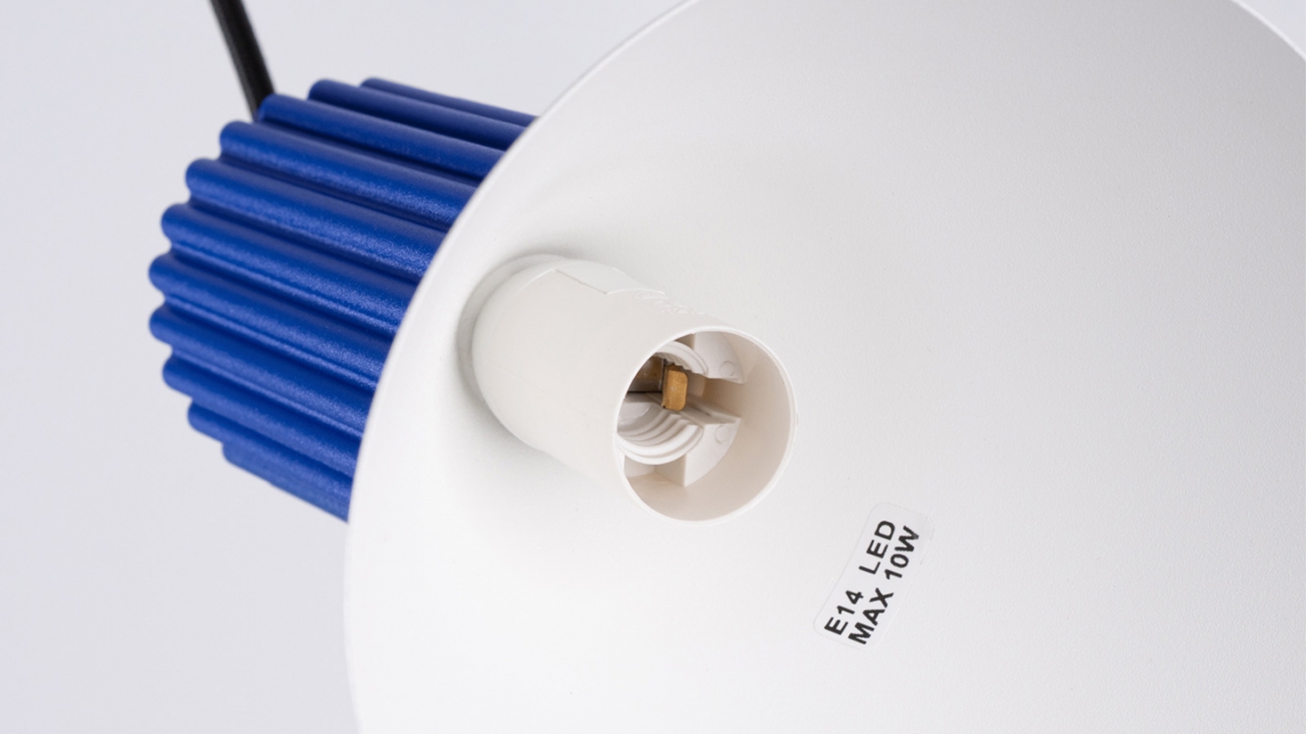 Suspension cannelée blanc / bleu - Estria Suspension cannelée blanc / bleu - Estria