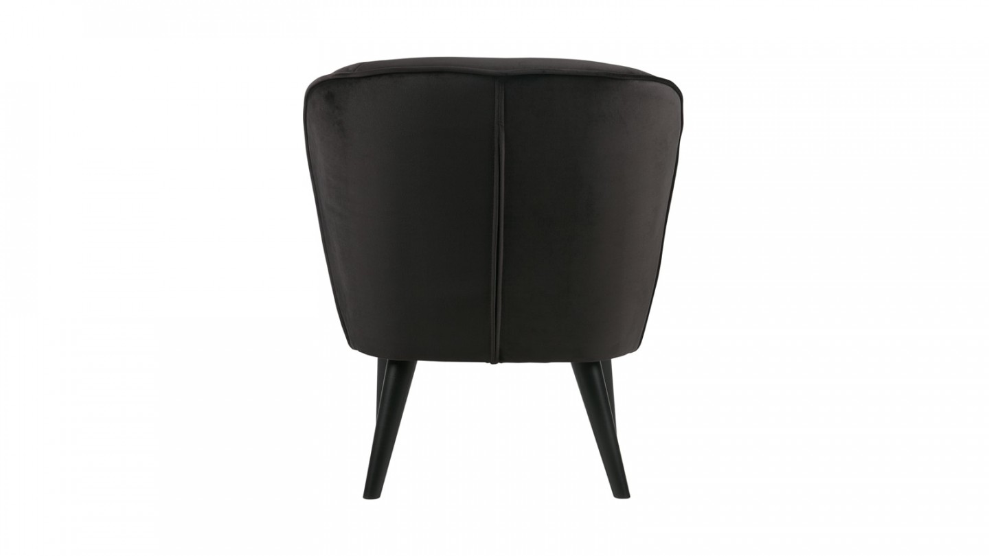 Fauteuil en velours anthracite - Collection Sara - Woood