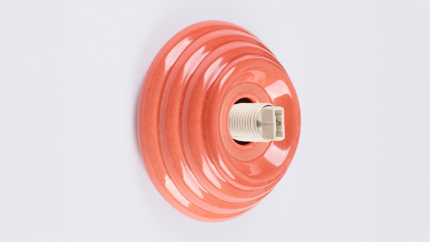 Applique murale en céramique pêche et globe en verre - Zori Applique murale en céramique pêche et globe en verre - Zori