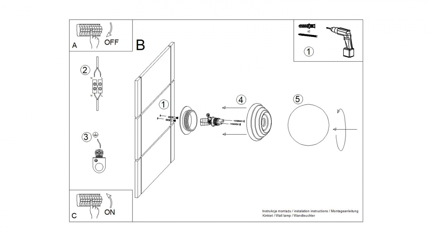 Applique murale en céramique pêche et globe en verre - Zori Applique murale en céramique pêche et globe en verre - Zori