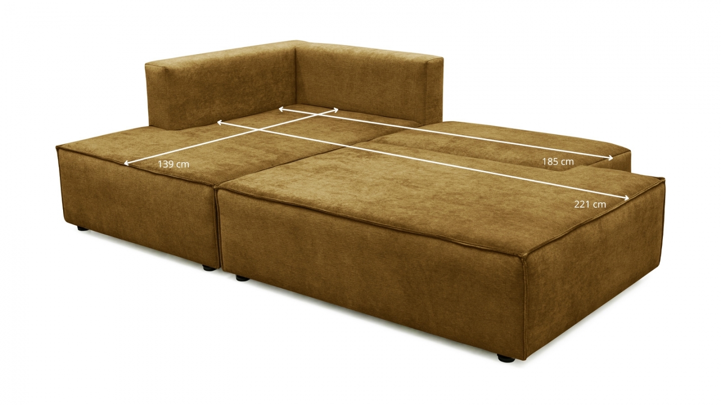Canapé d'angle à droite convertible 3 places avec coffre en tissu chenille bronze - Barani Canapé d'angle à droite convertible 3 places avec coffre en tissu chenille bronze - Barani
