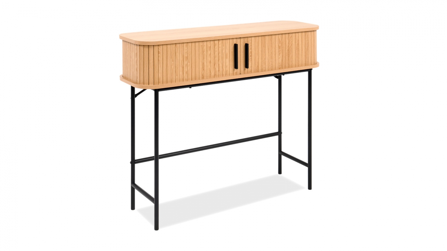 Console 2 portes effet Chêne 100 cm - Sora Console 2 portes effet Chêne 100 cm - Sora
