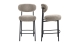 Lot de 2 tabourets de bar en tissu chenille taupe - Orla