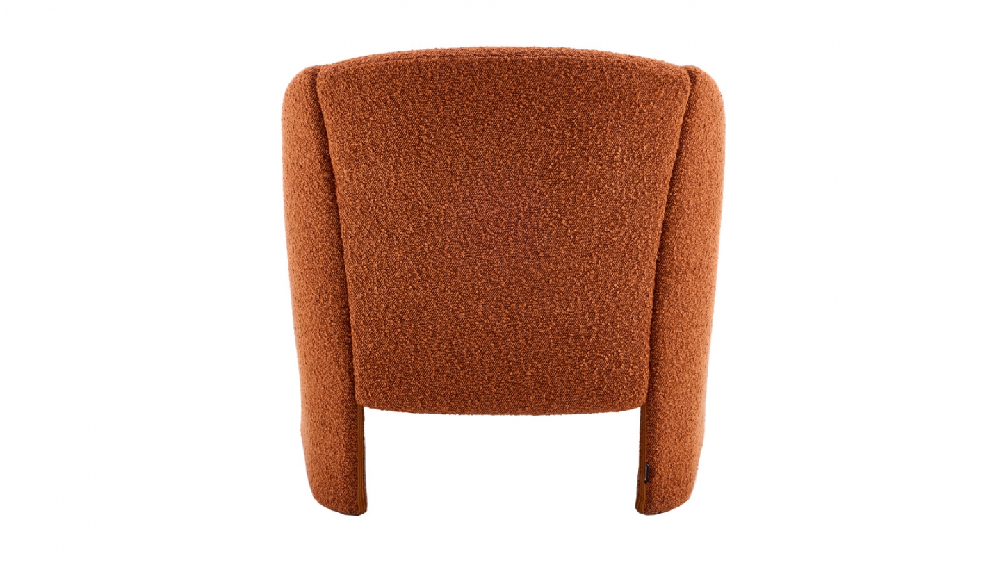 Fauteuil en bois et tissu bouclé rouille - Ami Fauteuil en bois et tissu bouclé rouille - Ami