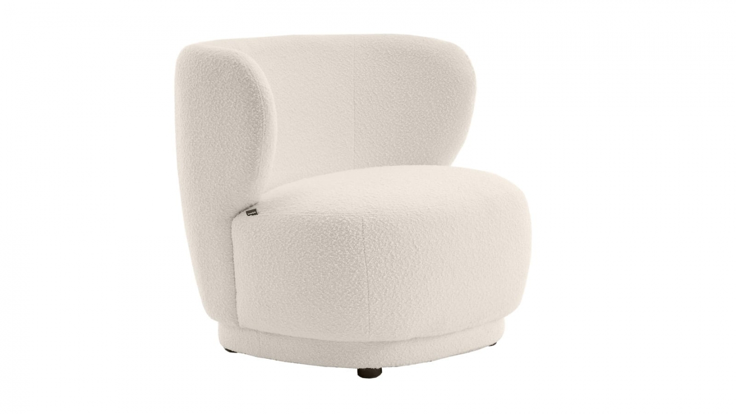 Fauteuil en tissu bouclette écru - Ester Fauteuil en tissu bouclette écru - Ester