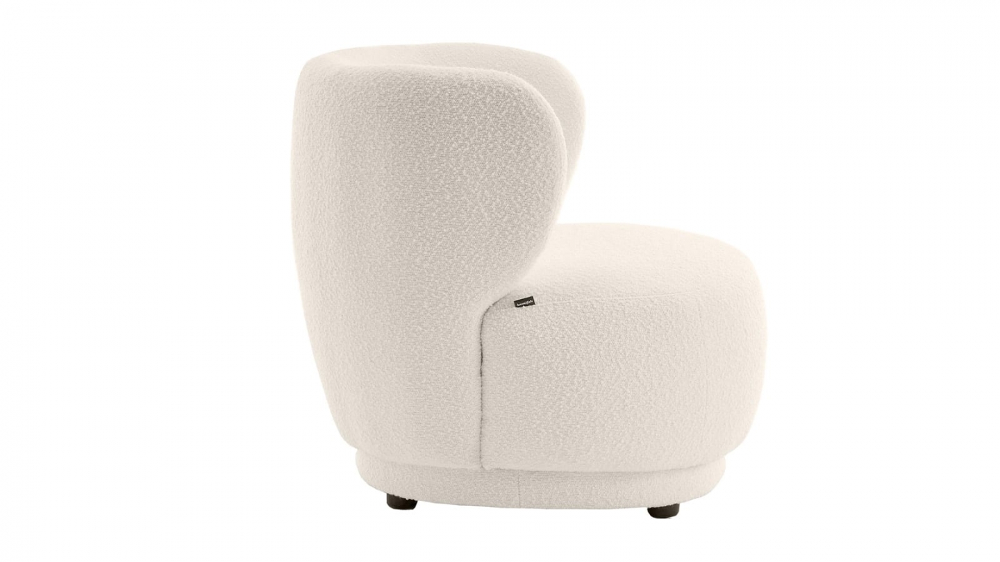 Fauteuil en tissu bouclette écru - Ester Fauteuil en tissu bouclette écru - Ester