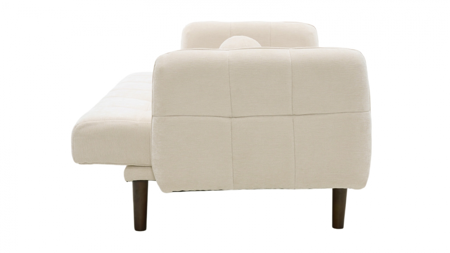 Canapé convertible 3 places en tissu chenille beige - Pavia Canapé convertible 3 places en tissu chenille beige - Pavia