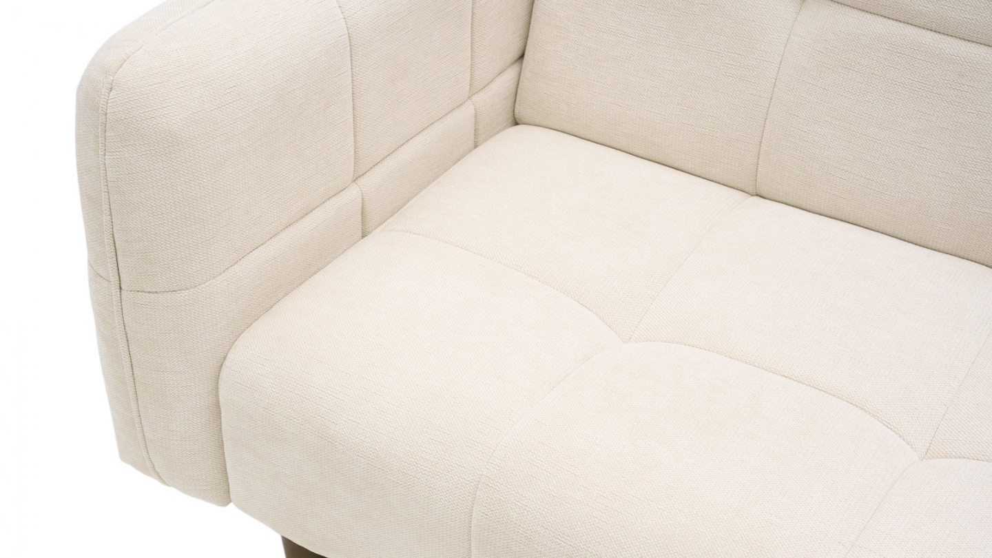 Canapé convertible 3 places en tissu chenille beige - Pavia Canapé convertible 3 places en tissu chenille beige - Pavia