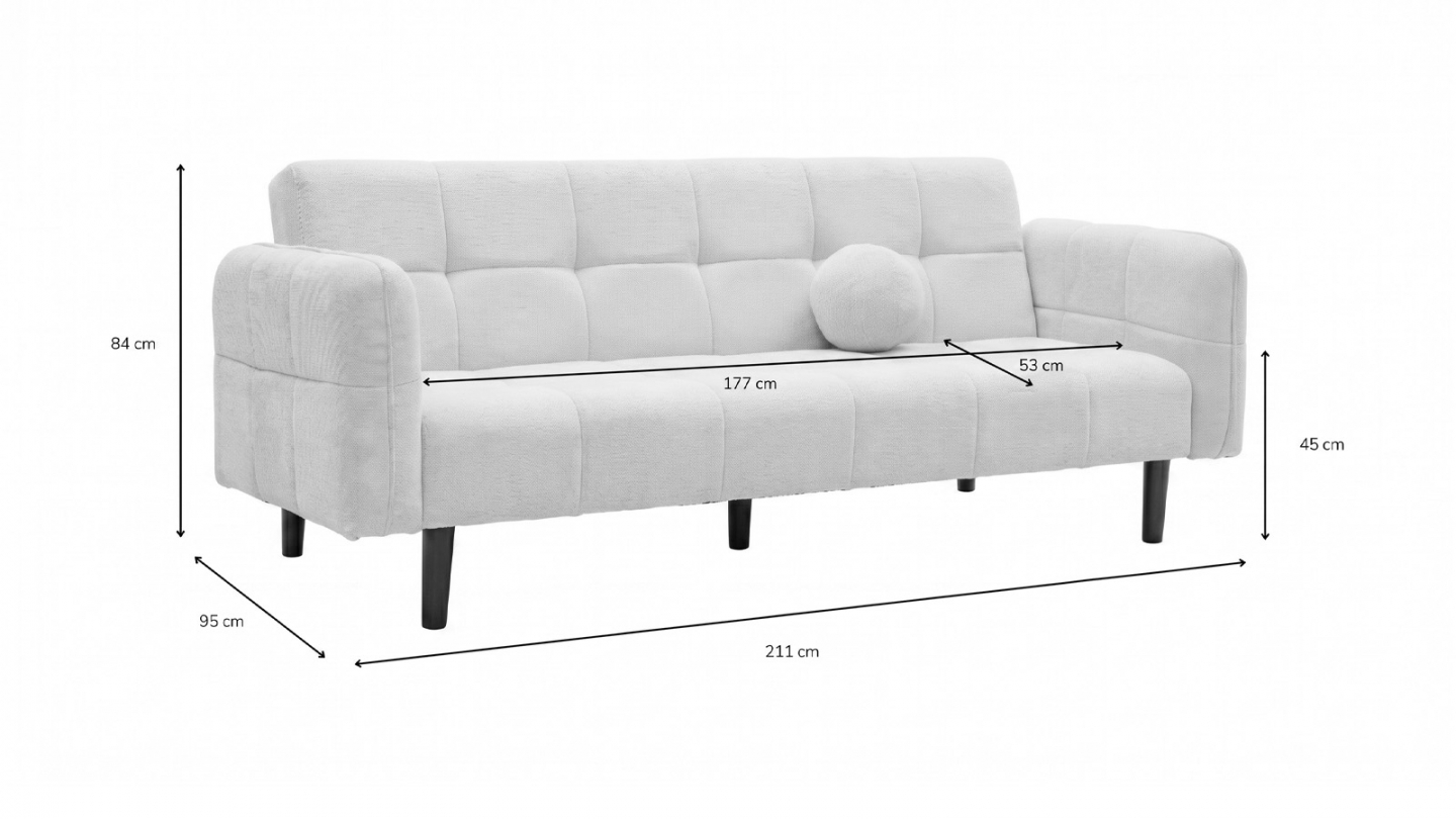Canapé convertible 3 places en tissu chenille bronze - Pavia Canapé convertible 3 places en tissu chenille bronze - Pavia