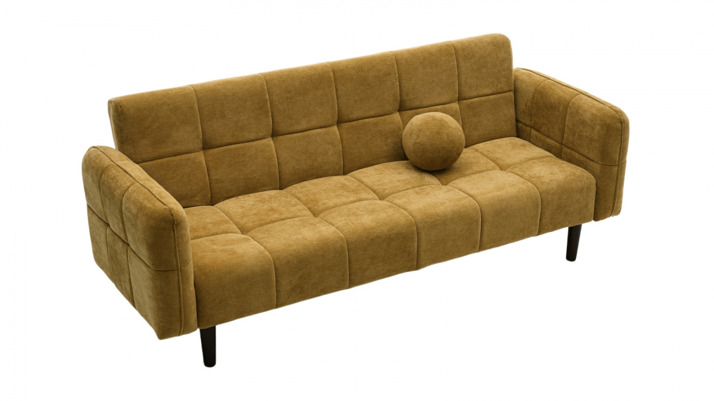 Canapé convertible 3 places en tissu chenille bronze - Pavia Canapé convertible 3 places en tissu chenille bronze - Pavia