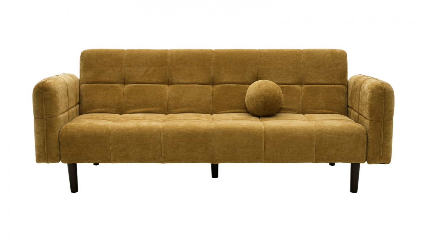 Canapé convertible 3 places en tissu chenille bronze - Pavia Canapé convertible 3 places en tissu chenille bronze - Pavia