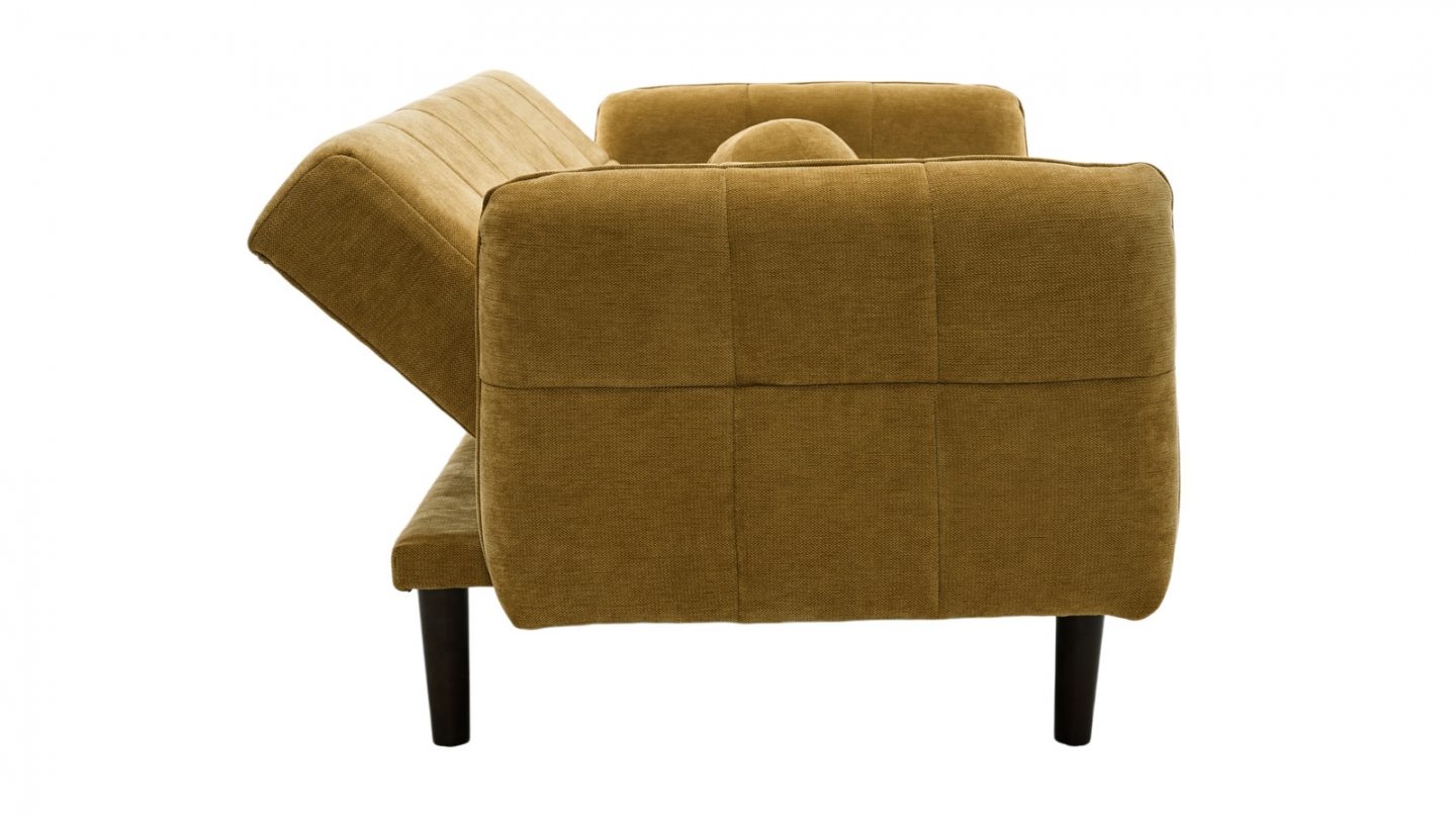 Canapé convertible 3 places en tissu chenille bronze - Pavia Canapé convertible 3 places en tissu chenille bronze - Pavia