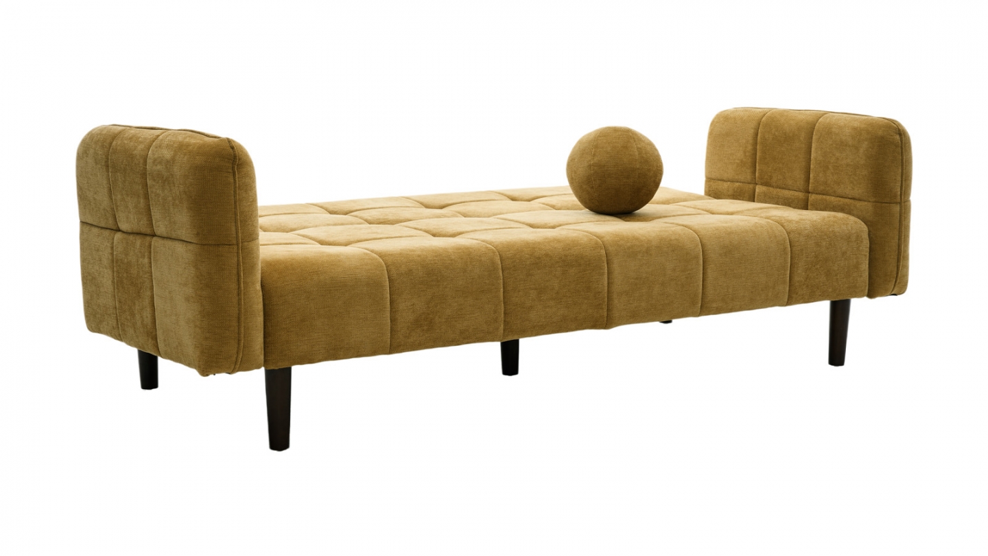 Canapé convertible 3 places en tissu chenille bronze - Pavia Canapé convertible 3 places en tissu chenille bronze - Pavia
