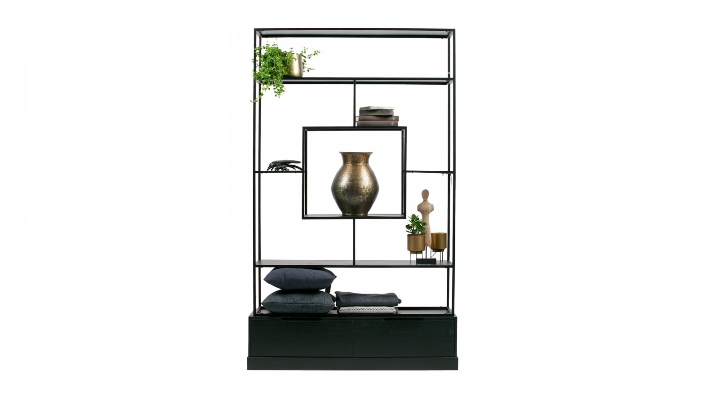 Etagère en métal et bois noir - Collection Fons - Woood