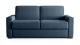 Canapé droit convertible 3 places en tissu chenille bleu foncé - ouverture express - Anzio