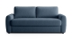 Canapé droit convertible 3 places en tissu chenille bleu foncé - ouverture express - Salvia