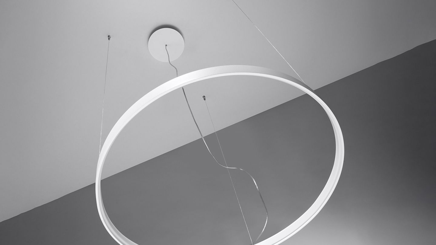 Suspension ronde blanche à Led 78 cm - 3000K - Rio Suspension ronde blanche à Led 78 cm - 3000K - Rio