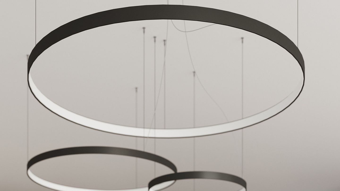 Suspension ronde noire à Led 55 cm - 4000K - Rio Suspension ronde noire à Led 55 cm - 4000K - Rio