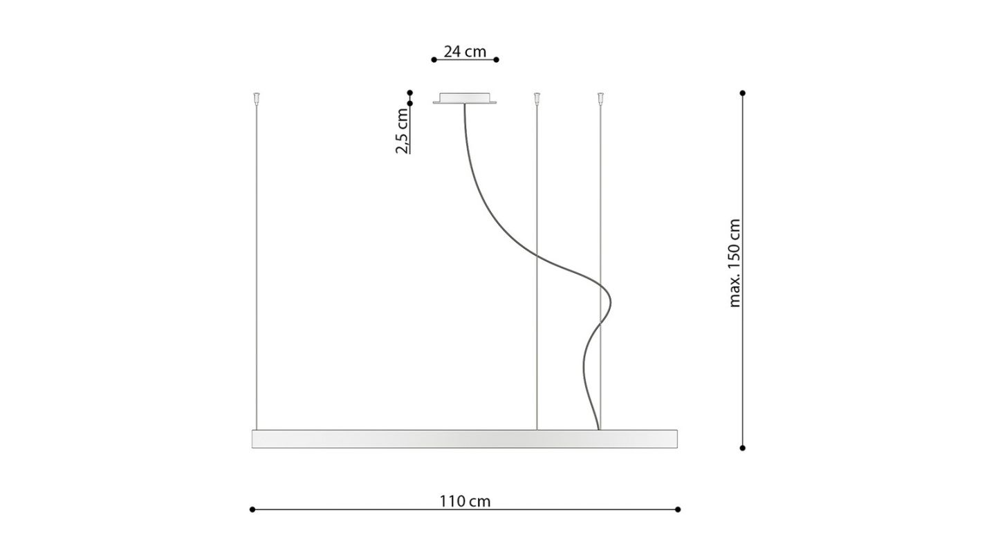 Suspension ronde Blanche à Led 110 cm - 3000K - Rio Suspension ronde Blanche à Led 110 cm - 3000K - Rio