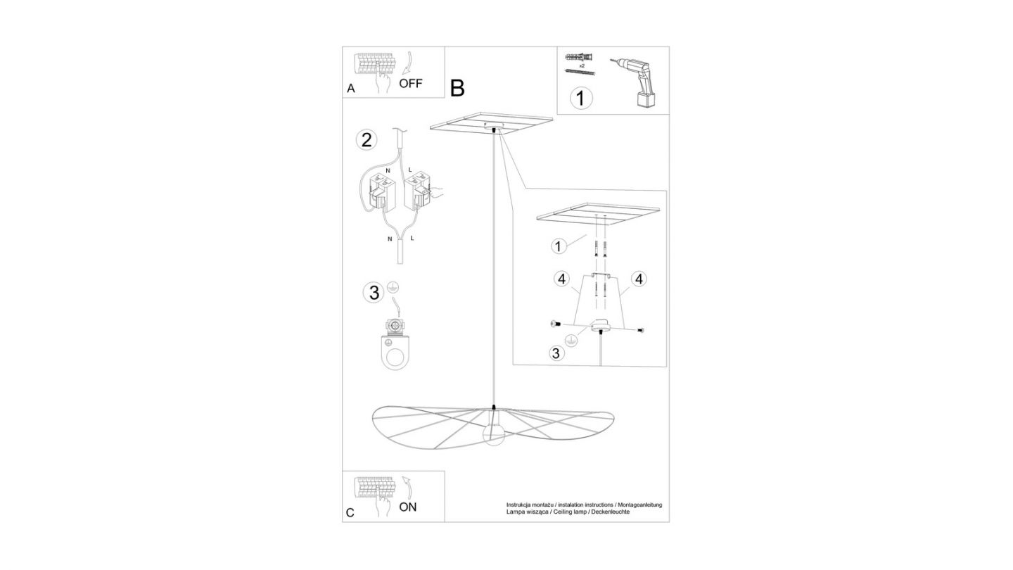 Suspension graphique en métal noir 110 cm - Eskola Suspension graphique en métal noir 110 cm - Eskola