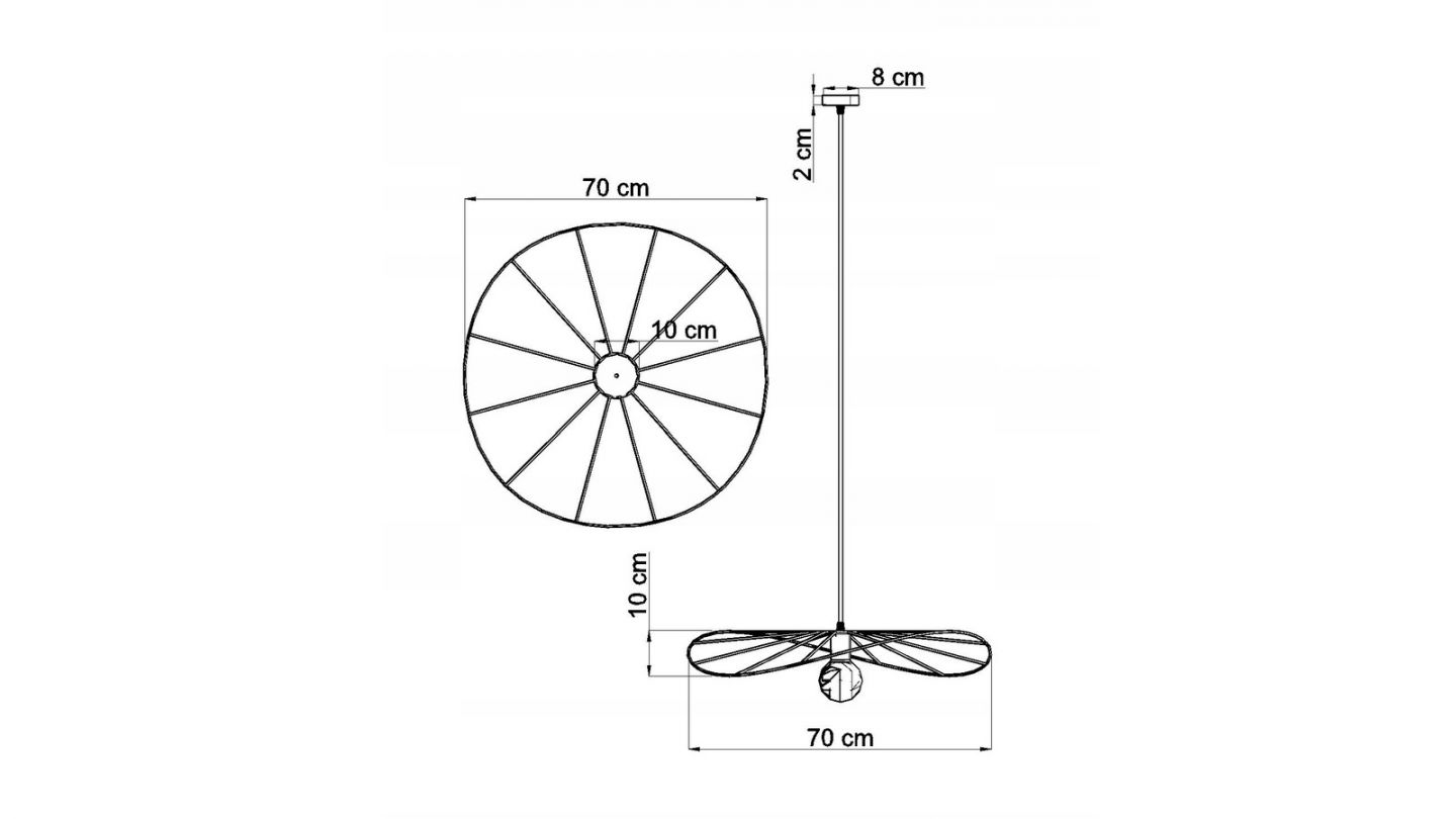 Suspension graphique en métal noir 70 cm - Eskola Suspension graphique en métal noir 70 cm - Eskola