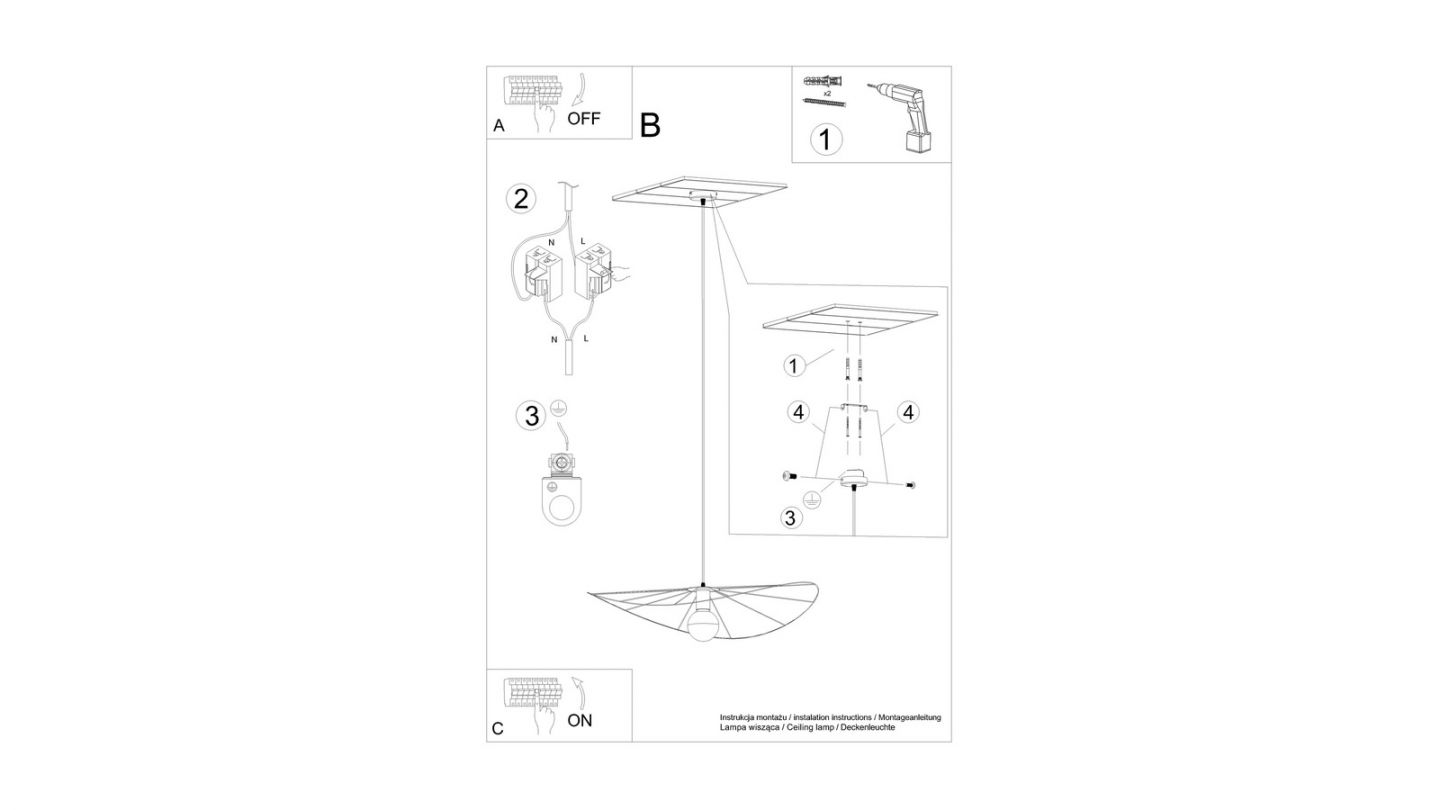 Suspension graphique en métal noir 70 cm - Eskola Suspension graphique en métal noir 70 cm - Eskola
